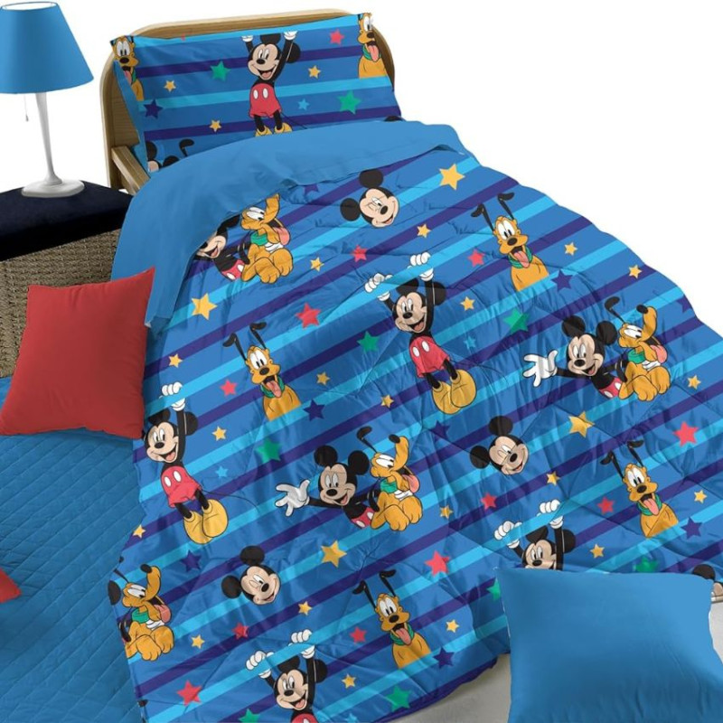 Trapunta-Mickey-Mouse-Cotone-letto-Singolo