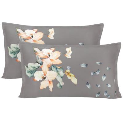 Galizzi Parure Copripiumino Letto Matrimoniale, Lilia Steel Grey, Raso di Cotone Sacca e federe_