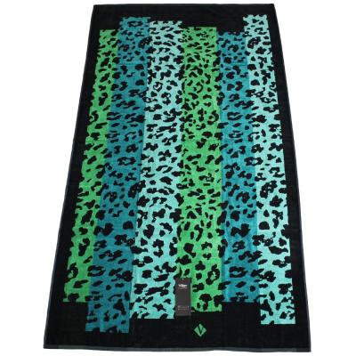 Vossen Telo Mare Maxi Spugna di Cotone Jacquard, Telo Bagno Cinigliato 100x180 cm Brush Leo Beach