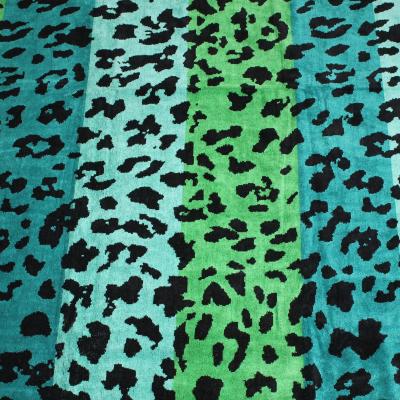 Vossen Telo Mare Maxi Spugna di Cotone Jacquard, Telo Bagno Cinigliato 100x180 cm Brush Leo Beach_