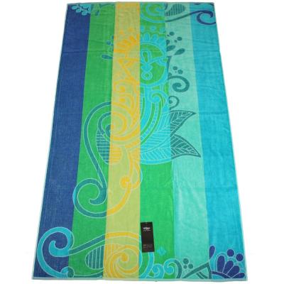 Vossen Telo Mare Maxi Spugna di Cotone Jacquard, Telo Bagno Cinigliato 100x180 cm Marrakesh Tropical Green_