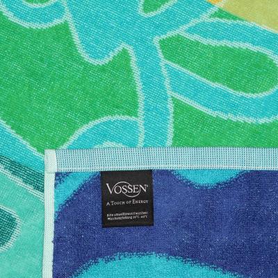 Vossen Telo Mare Maxi Spugna di Cotone Jacquard, Telo Bagno Cinigliato 100x180 cm Marrakesh Tropical Green_