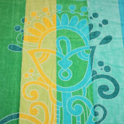 Vossen Telo Mare Maxi Spugna di Cotone Jacquard, Telo Bagno Cinigliato 100x180 cm Marrakesh Tropical Green_