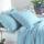 Mirabello Completo Letto Matrimoniale Percalle di puro Cotone Rose Mignon 02U Azzurro