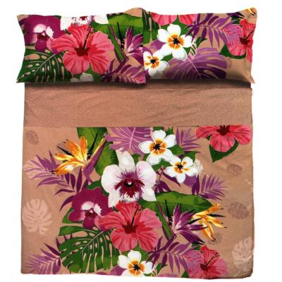 Novia Completo Letto Matrimoniale Lenzuola con balza Copriletto Cotone Sandy Leaves