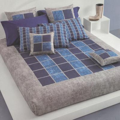 BedArt Carrara Completo Copripiumino Singolo Doubleface Percalle di Cotone Module 001 Blue