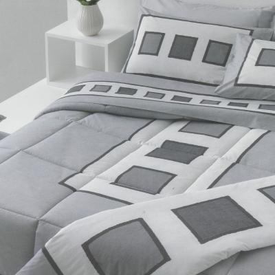BedArt Carrara Completo Copripiumino Singolo Doubleface Percalle di Cotone Smart 001 Grey