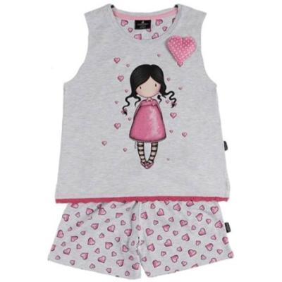 Gorjuss Santoro Grigio - Pigiama 2 Pezzi Canotta + Pantaloncino Bambina_