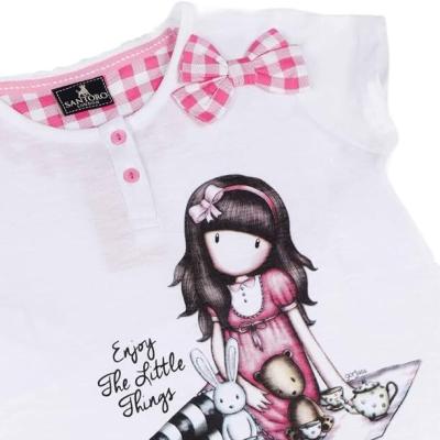 Gorjuss Santoro Rosa - Vestito a mezza manica 100% cotone Bambina_