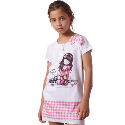 Gorjuss Santoro Rosa - Vestito a mezza manica 100% cotone Bambina_