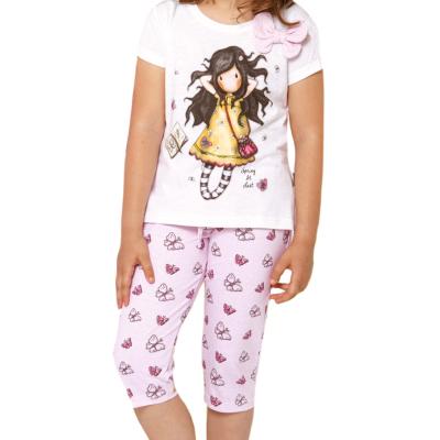 Gorjuss Santoro Spring at last Bianco - Pigiama 2 Pezzi T-shirt + Pinocchietto Bambina_