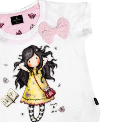Gorjuss Santoro Spring at last Bianco - Pigiama 2 Pezzi T-shirt + Pinocchietto Bambina_