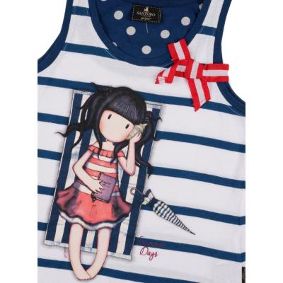 Gorjuss Santoro Navy - Pigiama 2 Pezzi Canotta + Pantaloncino Bambina_