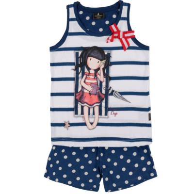 Gorjuss Santoro Navy - Pigiama 2 Pezzi Canotta + Pantaloncino Bambina_