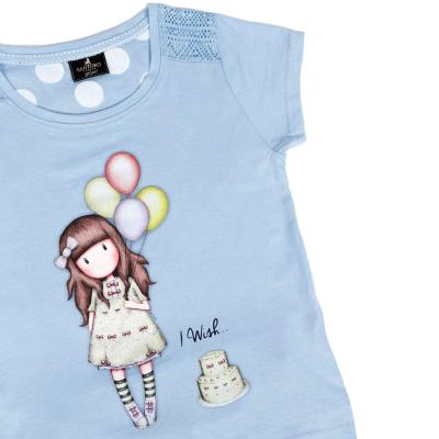 Gorjuss Santoro I Wish Blue - Pigiama 2 Pezzi T-shirt + Pantaloncino Bambina_