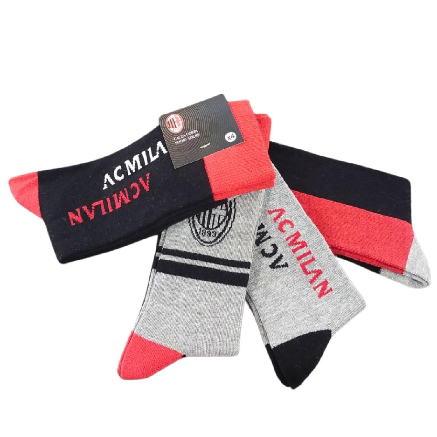 Milan Set 4 paia Calzini Corti Bambino Ragazzo 015 Taglia 39/42 Assortiti