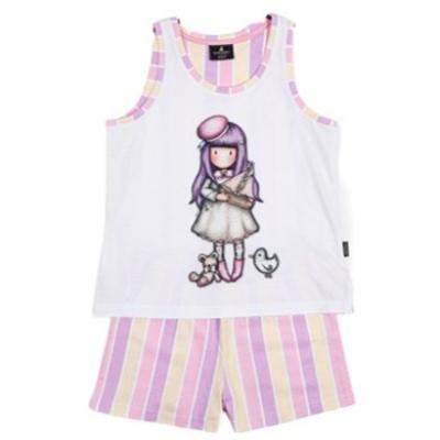 Gorjuss Santoro Bianco - Pigiama 2 Pezzi Canotta + Pantaloncino Bambina 4 Anni_