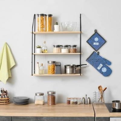Inter Set Barbecue Guanto da forno e Presina in Cotone_