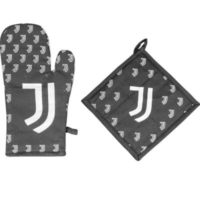 Juventus Set Barbecue Guanto da forno e Presina in Cotone_