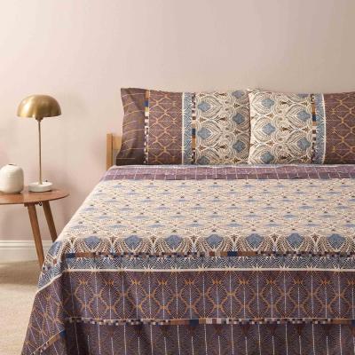 Bassetti Completo Letto Con Balza Copriletto Matrimoniale in cotone Nairobi M1_