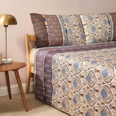 Bassetti Completo Letto Con Balza Copriletto Matrimoniale in cotone Nairobi M1_
