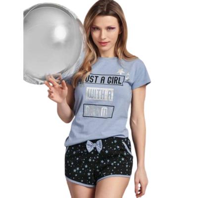 Pigiama Corto Donna Cotone Chaos Avio Maglia mezza manica e Pantaloncino Taglia XL_