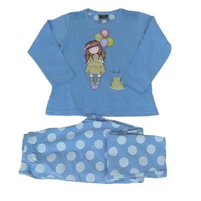 Gorjuss Santoro I Whish Blue - Pigiama lungo in cotone stampato 4 Anni_