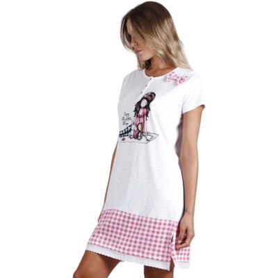 Gorjuss Santoro Rosa - Vestito a mezza manica 100% cotone Donna S_