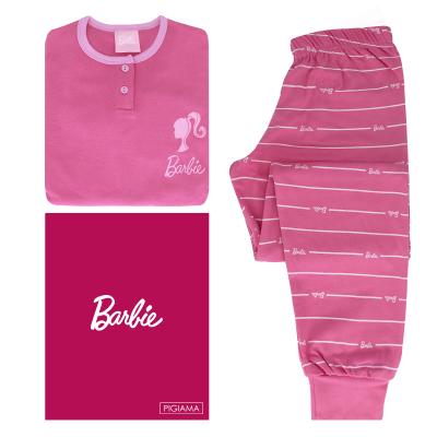Barbie BR03 - Pigiama lungo in cotone Interlock 5/6 Anni_
