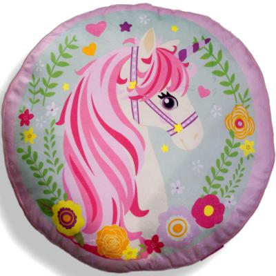 Unicorno Cuscino Arredo Unicorno Sagomato Tondo V041