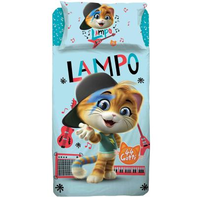 44 Gatti Completo Lenzuola Lampo in Cotone Singolo P215_