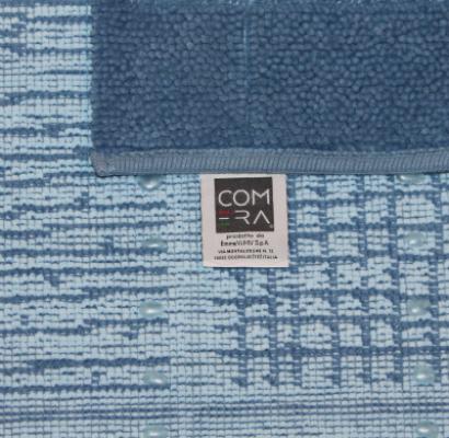 Perlarara Tappeto Bagno Savana 55X110 Cm In Cotone Azzurro Savana_