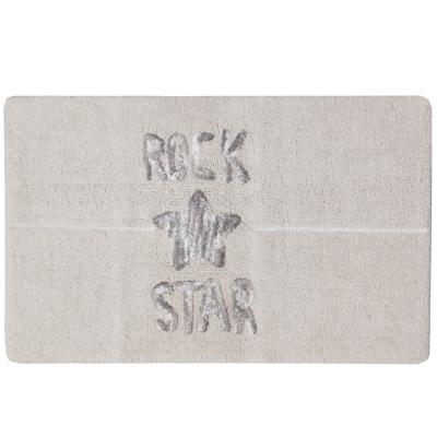 Perlarara Tappeto Bagno Rockstar 50X80 Cm In Cotone Panna_