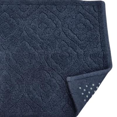 Perlarara Tappeto Bagno Nina 55X95 Cm In Cotone Blu_