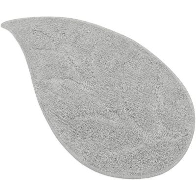Perlarara Tappeto Bagno Leaf 55X110 Cm In Cotone Grigio Leaf_