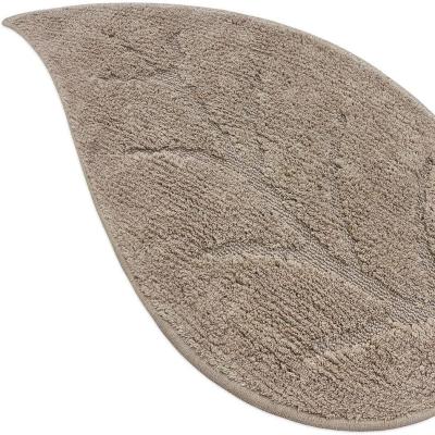 Perlarara Tappeto Bagno Leaf 55X110 Cm In Cotone Terra Leaf_