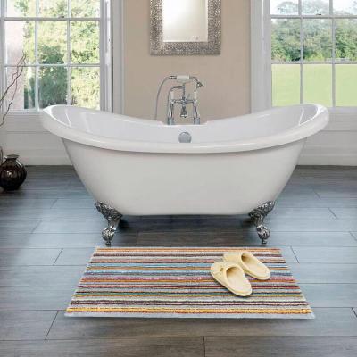 Perlarara Tappeto Bagno Astrid 55X90 Cm In Cotone Grigio_