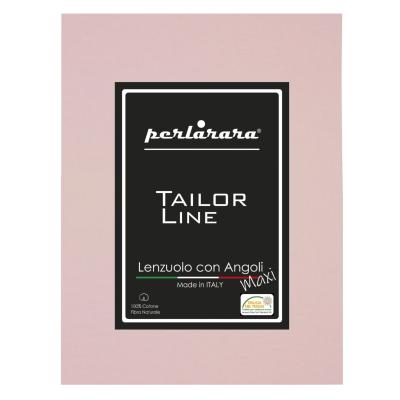 PERLARARA Lenzuolo Una Piazza e Mezza con Angoli, Lenzuolo Cotone Sotto 120x200 cm Elastic-Fit anche per Materasso Alto Sepia Rose_