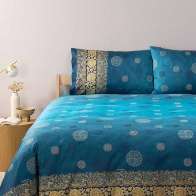 Bassetti Granfoulard Completo Letto Matrimoniale Lenzuola Raso di puro Cotone Pallavicino B1_