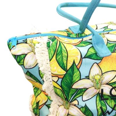 Siretessile Borsa da spiaggia grande con zip, Borsa da mare donna, moda estate Portofino_