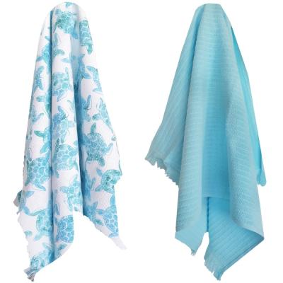 Vingi Set 2 Strofinacci Cucina in Spugna Cotone 44x73 cm Hawaii Turtle, Asciugamani da cucina Asciugapiatti_