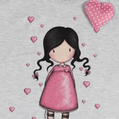 Gorjuss Santoro Grigio - Pigiama 2 Pezzi Canotta + Pantaloncino Bambina 4 Anni_