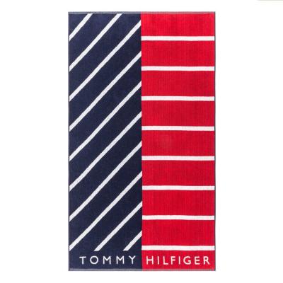 Tommy Hilfiger Telo Mare in Spugna di Cotone Cinigliato - Captain