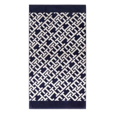 Tommy Hilfiger Telo Mare in Spugna di Cotone Cinigliato - Spirit Navy