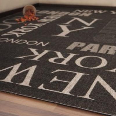 Lalee Tappeto arredo Moderno in Juta anche per esterno lavabile 120x170 cm 511 Black Silver_