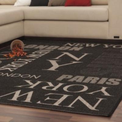 Lalee Tappeto arredo Moderno in Juta anche per esterno lavabile 120x170 cm 511 Black Silver_
