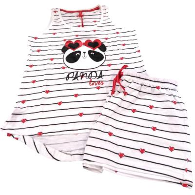 Admas Pigiama estivo Panda Loves White XXL Donna Ragazza 2 Pezzi Canotta e Pantaloncino_