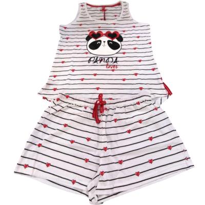 Admas Pigiama estivo Panda Loves White XXL Donna Ragazza 2 Pezzi Canotta e Pantaloncino_