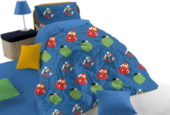 Marvel Trapunta Invernale Avengers in Cotone per Letto Singolo