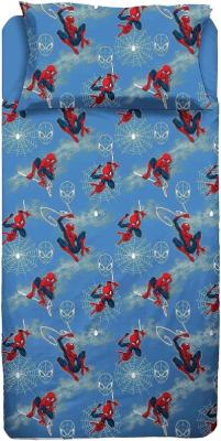 Marvel Spider Man Completo Lenzuola Singolo In Flanella di Puro Cotone